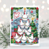 Carte de Noël Merry Cluck-Mas Chickens