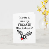 Carte de Noël Merry Freakin (Fleur jaune)