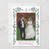 Carte de Noël « Merry & Married » avec cadre de ho (Devant)