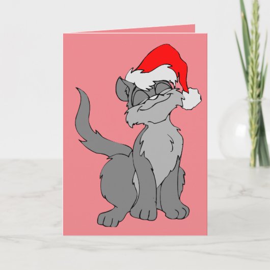 CARTE DE NOËL MIGNON CHAT DE NOËL (Devant)
