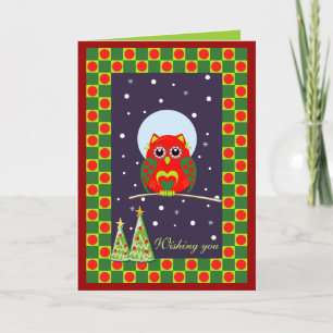 Carte de Noël mignonne avec hibou