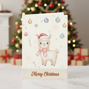 Carte de Noël mignonne avec lama