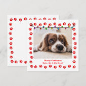 Carte de Noël mignonne avec photo et pattes person (Devant / Derrière)