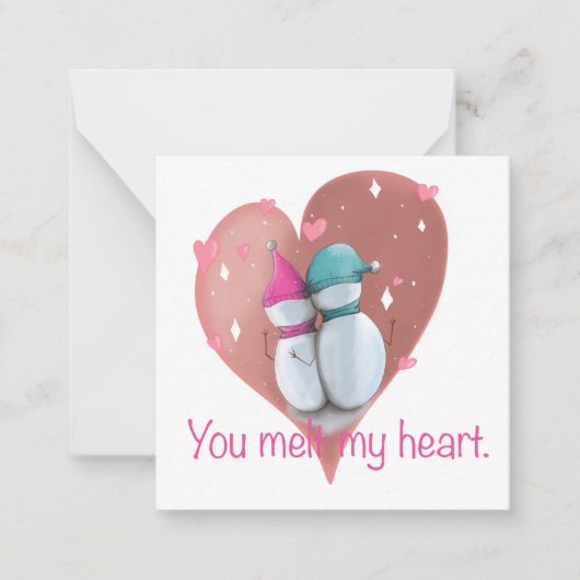 Carte de Noël mignonne. Carte de Noël Snowman. (Devant)