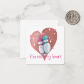 Carte de Noël mignonne. Carte de Noël Snowman. (Devant/Arrière en situation)