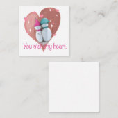 Carte de Noël mignonne. Carte de Noël Snowman. (Devant / Derrière)