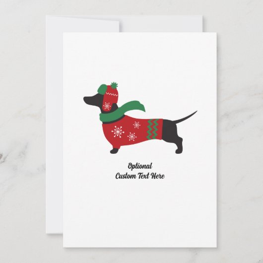 Carte de Noël mignonne Dachshund portant un pull (Devant)