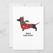 Carte de Noël mignonne Dachshund portant un pull