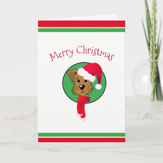 Carte de Noël mignonne de Chien (5" x 7) (Devant)
