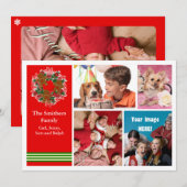 Carte de Noël mignonne de famille de 4 photos (Devant / Derrière)