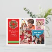 Carte de Noël mignonne de famille de 4 photos (Debout devant)