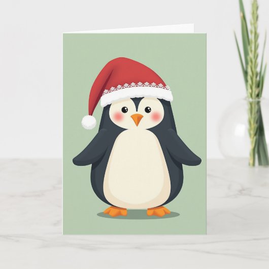 Carte de Noël mignonne de pingouin (Devant)