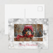 Carte de Noël mignonne de teckel (Devant / Derrière)