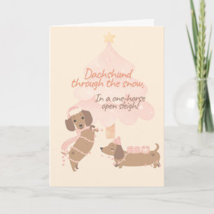 Carte de Noël mignonne de teckel Vacances de chi