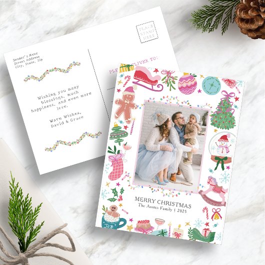Carte de Noël Mignonne et Colorée
