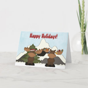 Carte de Noël mignonne Moose Mountain