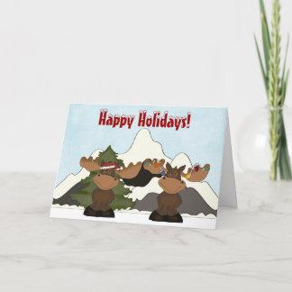 Carte de Noël mignonne Moose Mountain