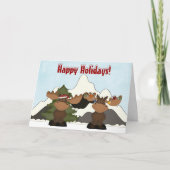 Carte de Noël mignonne Moose Mountain (Devant)