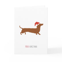 Carte de Noël mignonne Père Noël Dachshund
