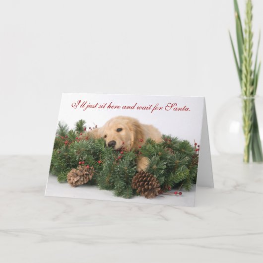 Carte de Noël mignonne Puppy (Devant)