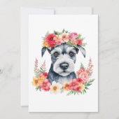 Carte de Noël Mini Schnauzer Florale (Devant)
