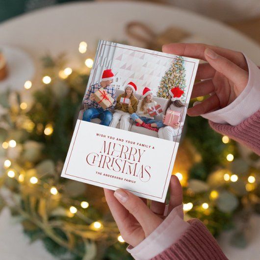 Carte de Noël miniature photo personnalisée