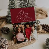 carte de Noël minimale avec écriture blanche