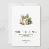 Carte de Noël minimale beige or (Devant)
