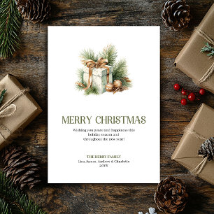 Carte de Noël minimale beige or