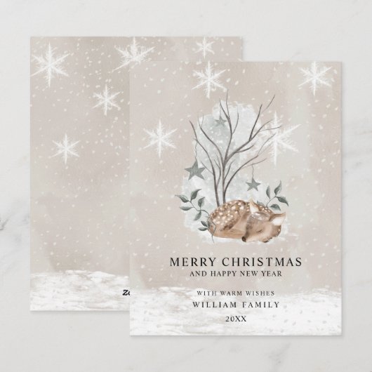 Carte de Noël minimale Joyeux Noël (Devant / Derrière)