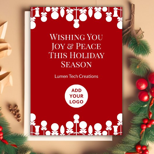 Carte de Noël minimale pour le bureau | Logo perso