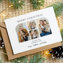 Carte de Noël minimale pour photo de famille à qua