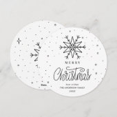 Carte de Noël minimale simple à flocon de neige (Devant / Derrière)