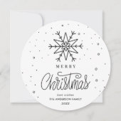 Carte de Noël minimale simple flocon de neige (Devant)