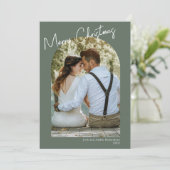 Carte de Noël minimaliste arche verte (Debout devant)