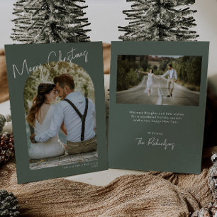 Carte de Noël minimaliste arche verte