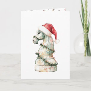 Carte de Noël minimaliste d'échecs (Verticale) – E