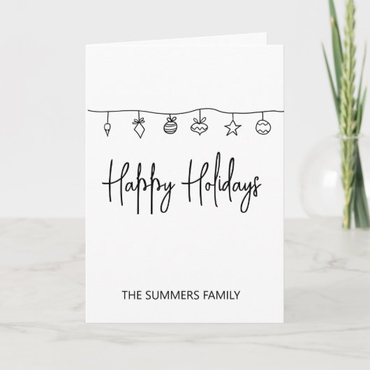 Carte de Noël minimaliste Doodle simple (Devant)