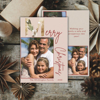 Carte de Noël minimaliste en or moderne