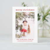 Carte de Noël minimaliste et élégante (Debout devant)