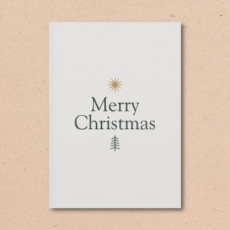Carte de Noël minimaliste Étoile et Sapin