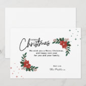 Carte de Noël Minimaliste Joyeux Noël Vacances  (Devant / Derrière)