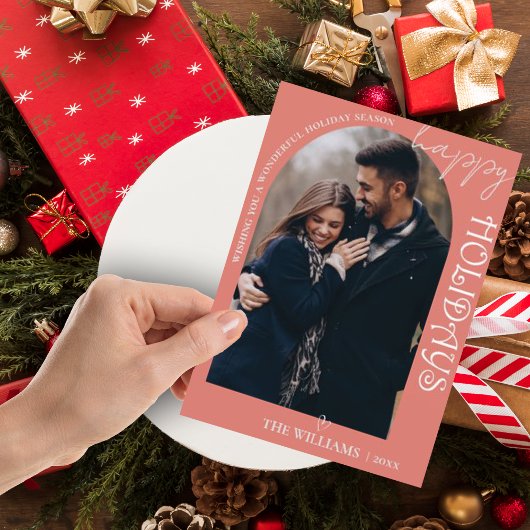 Carte de Noël minimaliste mite multi photo Joyeux