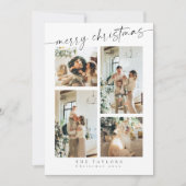 Carte de Noël minimaliste multi-photo moderne (Devant)