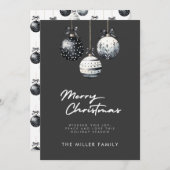 Carte de Noël minimaliste noir blanc (Devant / Derrière)