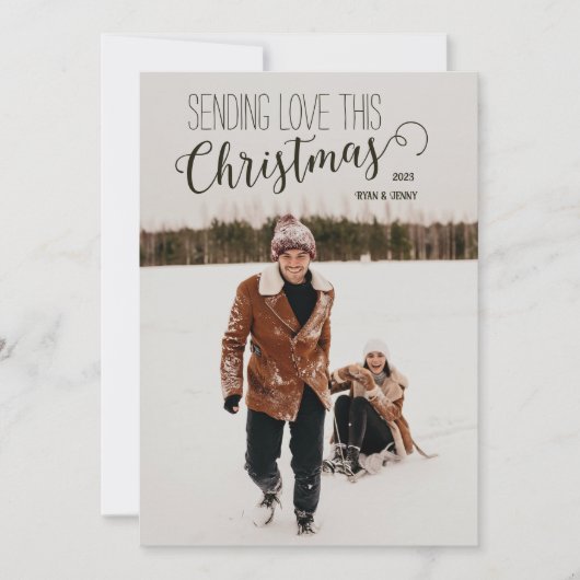 Carte de Noël minimaliste personnalisée (Devant)