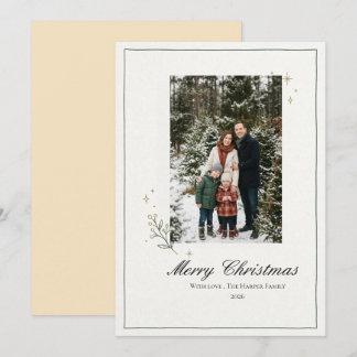 Carte de Noël minimaliste personnalisée avec photo