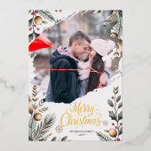 Carte de Noël minimaliste personnalisée P (Recto)