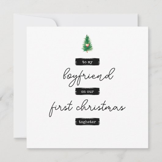 Carte de Noël minimaliste pour copain (Devant)