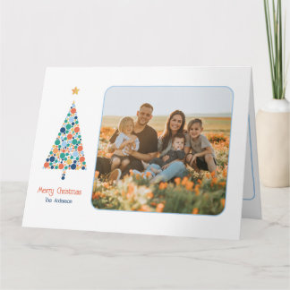 Carte de Noël minime aux arbres de Noël colorés